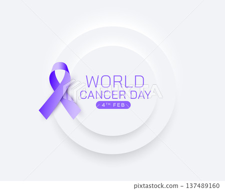 modern world cancer day awareness background in neomorphic style modern world cancer day awareness background in neomorphic style 137489160