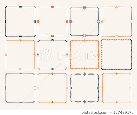pack of old fashioned floral frame with vintage and classic look 137489173