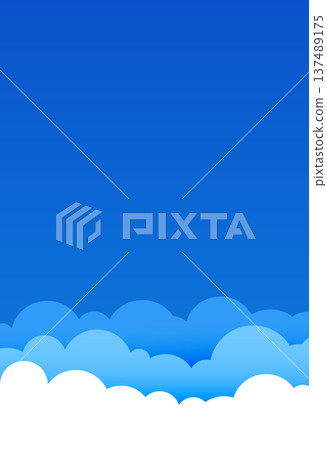 papercut style white clouds on sky blue background 137489175