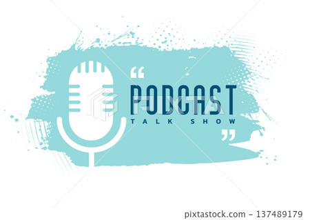 podcast studio talk show concept poster with grungy effect podcast studio talk show concept poster with grungy effect 137489179