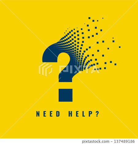question mark sign yellow background with need help concept 137489186