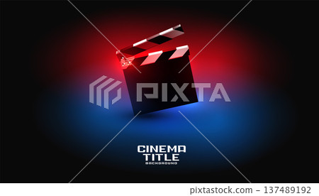 realistic clapper board design on black background realistic clapper board design on black background 137489192