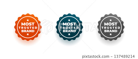 set of most trusted brand sticker in various colors set of most trusted brand sticker in various colors 137489214
