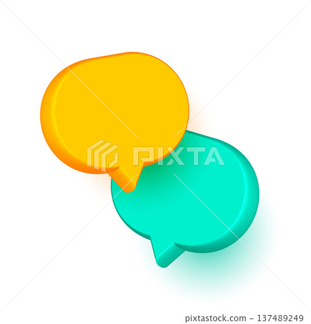 trendy 3d chat bubble symbol template for speech and dialog trendy 3d chat bubble symbol template for speech and dialog 137489249