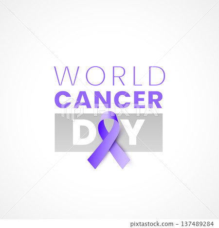 world cancer day event background with with purple ribbon design world cancer day event background with with purple ribbon design 137489284