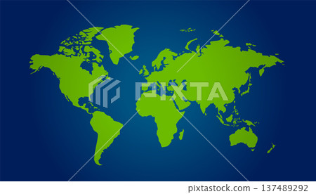 worldwide green global map on blue background worldwide green global map on blue background 137489292