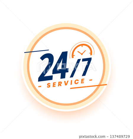 24/7 hrs everyday open center assistant background with clock sign 24/7 hrs everyday open center assistant background with clock sign 137489729