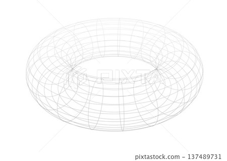 abstract 3d glitched torus shape grid graphic design abstract 3d glitched torus shape grid graphic design 137489731