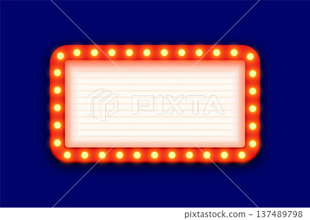 classic style blank glowing billboard sign for presentation 137489798