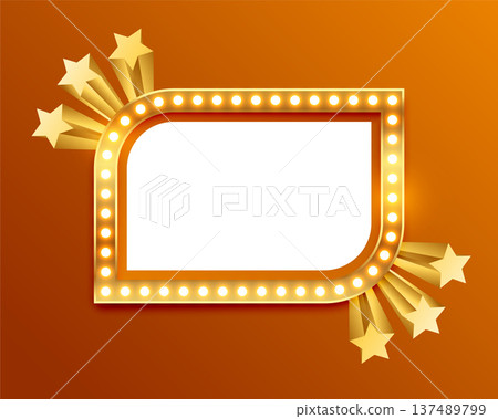 classic style glowing lightbox border frame with bursting star design classic style glowing lightbox border frame with bursting star design 137489799
