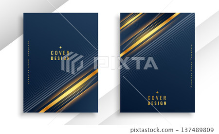 collection of premium magazine cover layout with golden lines collection of premium magazine cover layout with golden lines 137489809