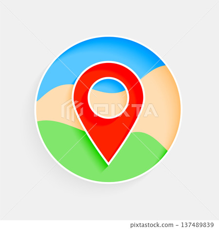 creative location pointer tag icon for road map 137489839