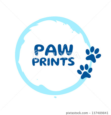 cute dog or cat paw foot print background cute dog or cat paw foot print background 137489841