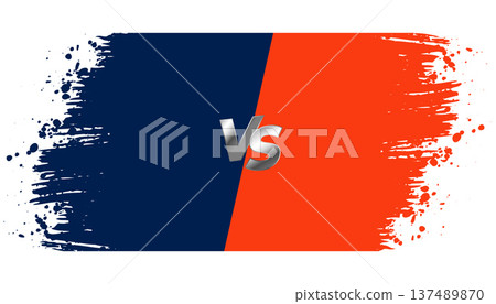 duel fight battle versus vs banner with brush stroke effect duel fight battle versus vs banner with brush stroke effect 137489870