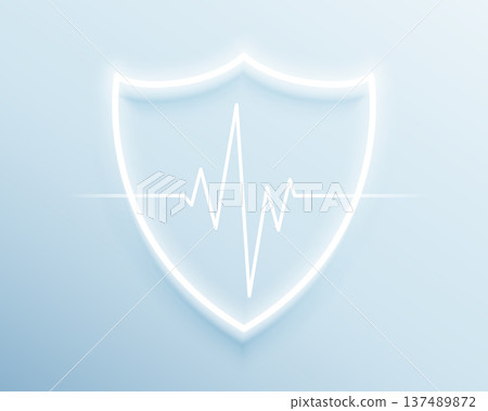 ecg cardio pulse line with shield guard design 137489872
