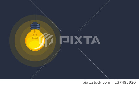 hanging glowing light bulb thinking concept with text space hanging glowing light bulb thinking concept with text space 137489920