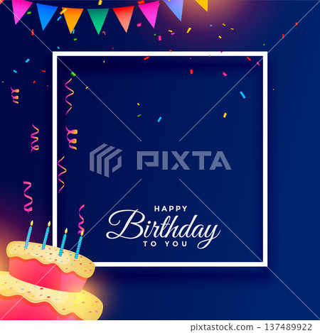 happy birthday eve confetti background with delicious cake design happy birthday eve confetti background with delicious cake design 137489922
