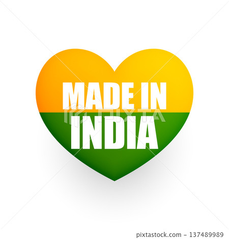 made in india promo background with love heart and patriotic message 137489989