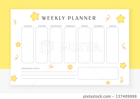 modern monday to sunday weekly planner template with star decor modern monday to sunday weekly planner template with star decor 137489998