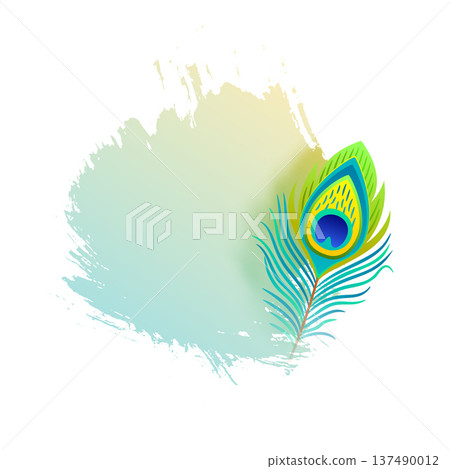 natural peacock feather background with grungy effect 137490012