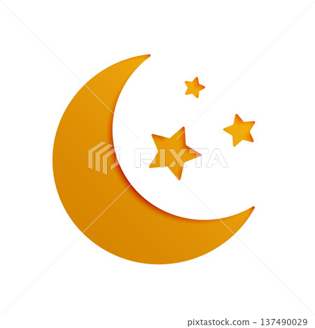 papercut style golden cloud and stars on white background papercut style golden cloud and stars on white background 137490029