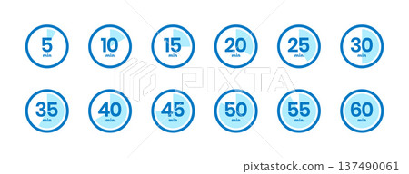 set of countdown timer watch sign with different minutes 137490061