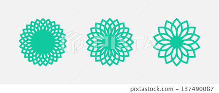 set of symmetrical guilloche round shape design set of symmetrical guilloche round shape design 137490087