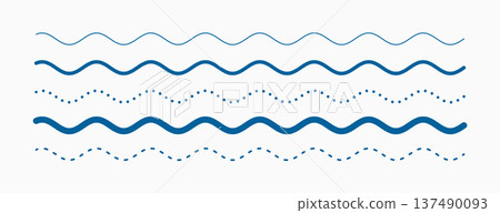 simple blue wavy wiggly lines pattern in set simple blue wavy wiggly lines pattern in set 137490093