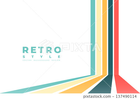 vintage style 70s perspective retro line background design vintage style 70s perspective retro line background design 137490114