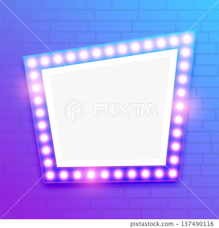 vintage style blank stage marquee lightbox frame design 137490116