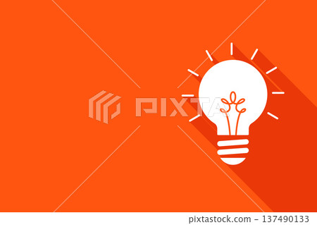 white light bulb with shadow effect and text space white light bulb with shadow effect and text space 137490133