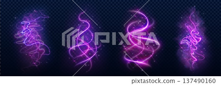 Magic smoke spell swirls, glowing light effects 137490160