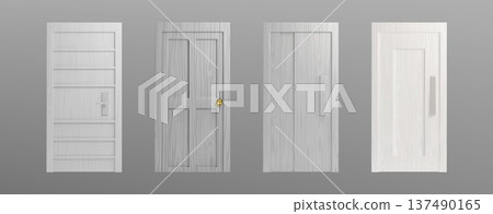 3d realistic wooden door with frame and handle 3d realistic wooden door with frame and handle 137490165