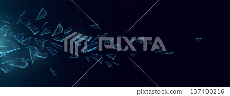 Shattered glass pieces, ice crystal fragments Shattered glass pieces, ice crystal fragments 137490216