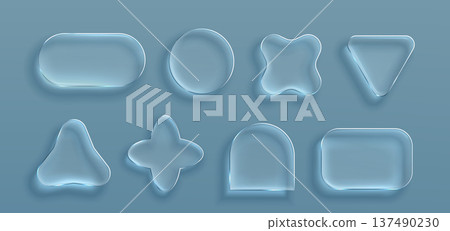 Transparent glass frames, 3D ui buttons 137490230