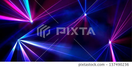 Laser beams flare, dynamic light rays 137490236