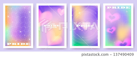 Card with iridescent gradient background Card with iridescent gradient background 137490409