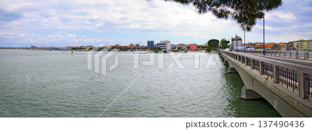 Grado with lagoon and bridge Grado with lagoon and bridge 137490436