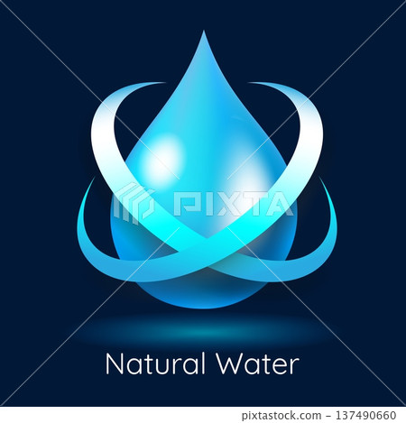 Natural water blue drop icon 137490660