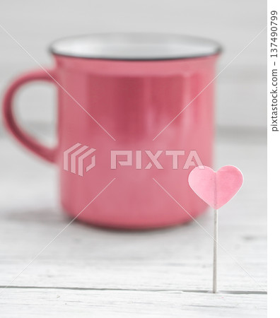 Cup with heart on a stick, Cup with heart on a stick, 137490799