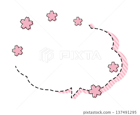 Spring Headline Illustration Cherry Blossom Speech Bubble 137491295
