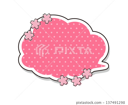 春季標題插圖櫻花對話框 春季標題插圖櫻花對話框 137491298