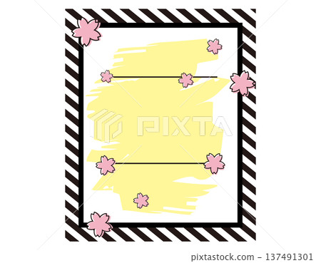 Spring Headline Illustration Cherry Blossom Speech Bubble 137491301