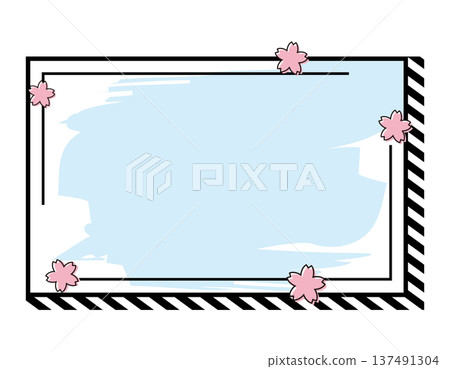 Spring Headline Illustration Cherry Blossom Speech Bubble 137491304