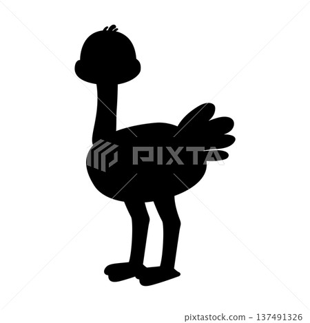 Minimalist ostrich silhouette vector illustration. Simple large bird shape design for nature themes zoo branding and animal icons. Minimalist ostrich silhouette vector illustration. Simple large bird shape design for nature themes zoo branding and animal icons. 137491326