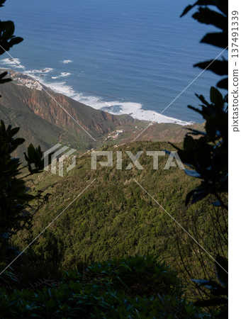 Mountain View Over Atlantic Ocean Coastline Mountain View Over Atlantic Ocean Coastline 137491339