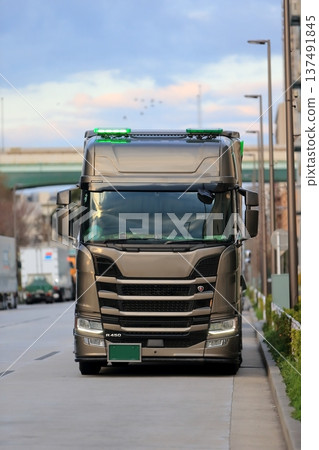 Image of a Swedish trailer truck Image of a Swedish trailer truck 137491845