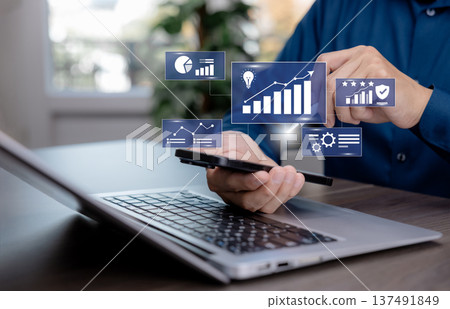 Mobile Business Analytics and Digital Performance Dashboard Concept 137491849
