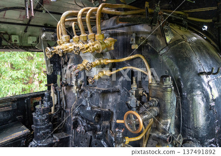 Old steam locomotive C59161 preserved in Hiroshima park, Japan 137491892