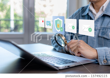 Email Security Protection and Cybersecurity Monitoring Concept 137492115